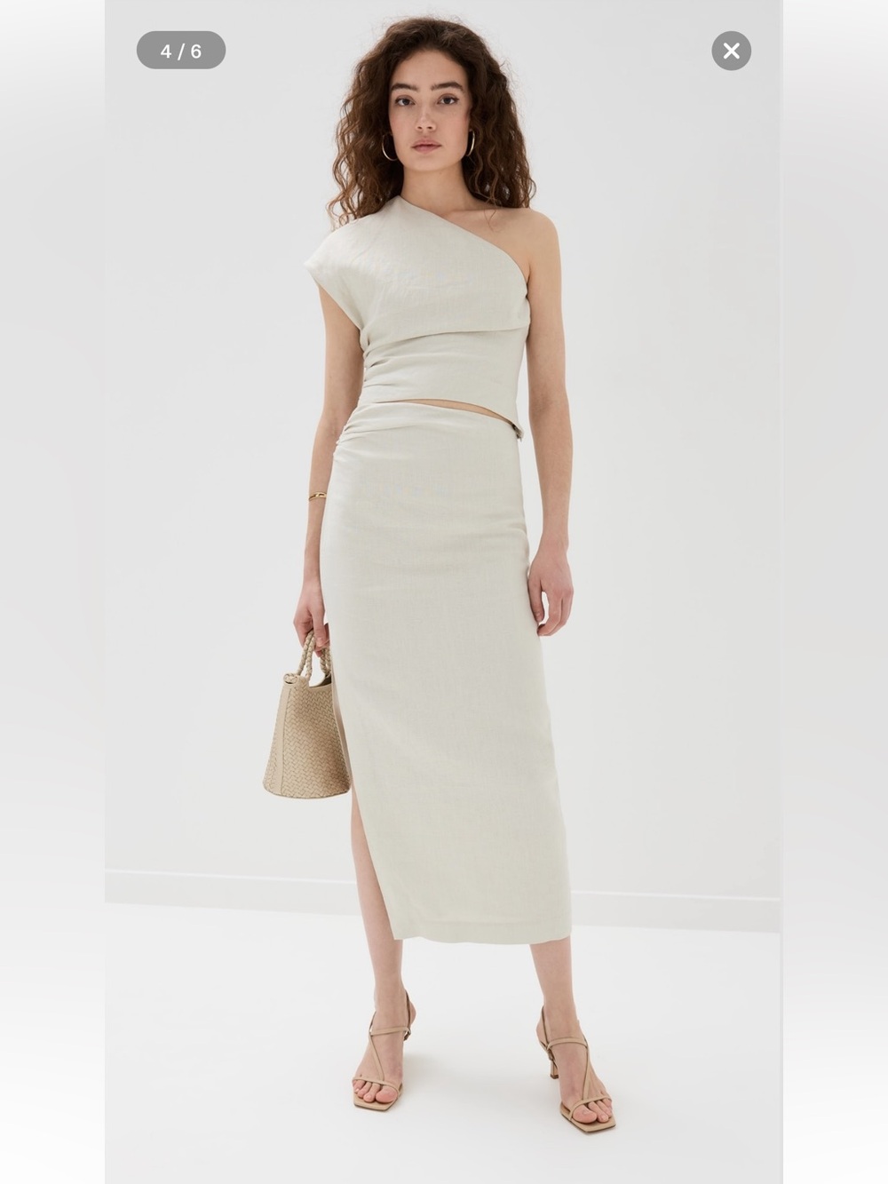 SIR. Affogato Asymmetric Top in Ecru - Picture 6 of 15